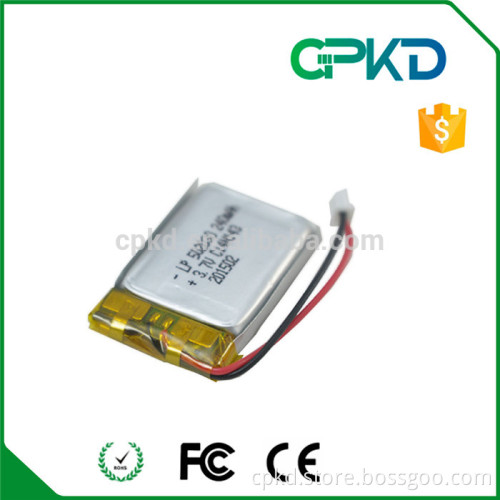 prismatic battery 3.7v 250mah lithium ion cell